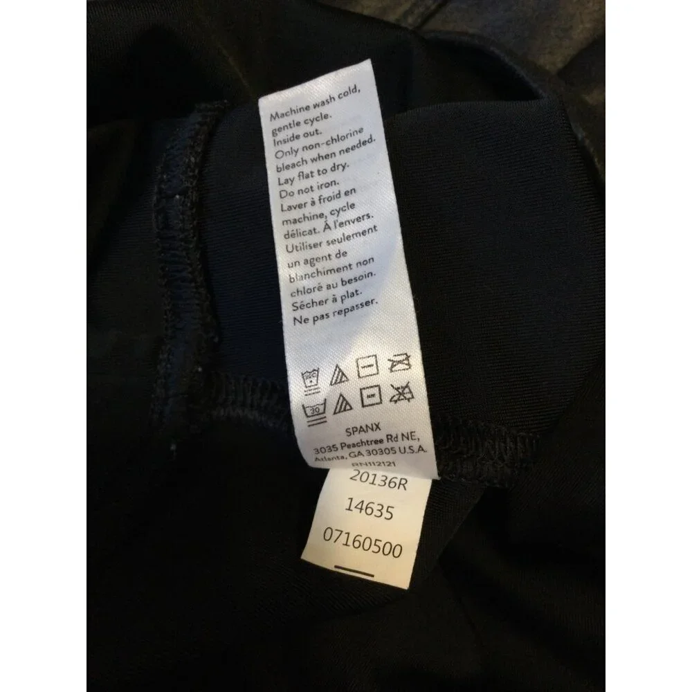 SPANX Womens Leggings Size XL Black Moto Shiny Stretchy Slimming